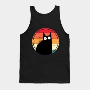 Funny Surprised Cat Face Vintage Style Tank Top